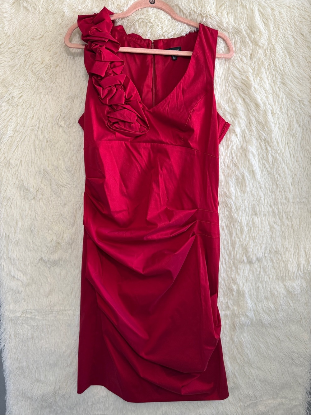 Le Chateau Womens Holiday Party Dress Size XL Red Sleeveless Cocktail Sheath